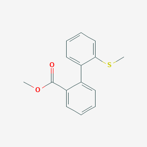molecular formula C15H14O2S B7963879 Methyl 2-[2-(methylsulfanyl)phenyl]benzoate 