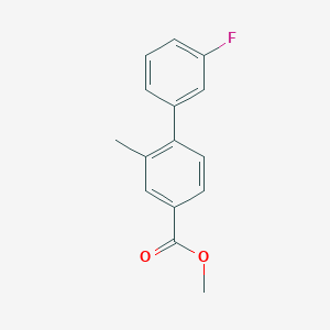 molecular formula C15H13FO2 B7963898 Methyl 4-(3-fluorophenyl)-3-methylbenzoate 