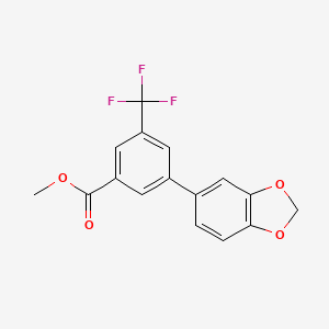 molecular formula C16H11F3O4 B7963904 Methyl 3-(2H-1,3-benzodioxol-5-YL)-5-(trifluoromethyl)benzoate 
