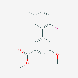 molecular formula C16H15FO3 B7963934 Methyl 3-(2-fluoro-5-methylphenyl)-5-methoxybenzoate 