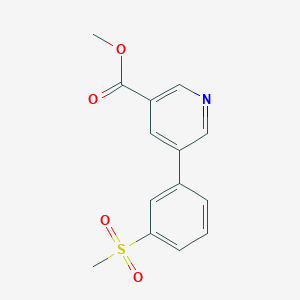 molecular formula C14H13NO4S B7964031 Methyl 5-(3-methanesulfonylphenyl)pyridine-3-carboxylate 