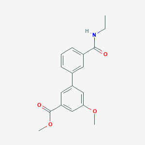 molecular formula C18H19NO4 B7964037 Methyl 3-[3-(ethylcarbamoyl)phenyl]-5-methoxybenzoate 