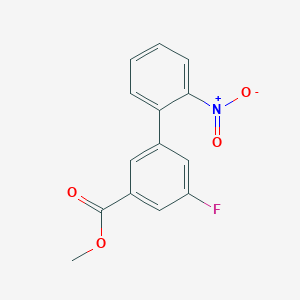 molecular formula C14H10FNO4 B7964072 Methyl 3-fluoro-5-(2-nitrophenyl)benzoate 