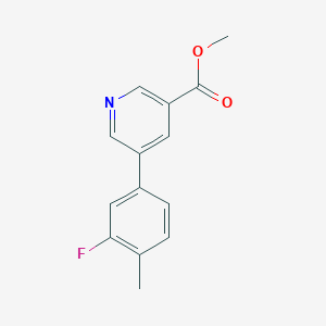 molecular formula C14H12FNO2 B7964111 Methyl 5-(3-fluoro-4-methylphenyl)pyridine-3-carboxylate 