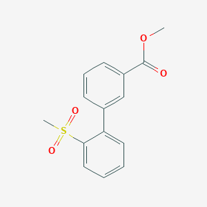 molecular formula C15H14O4S B7964128 Methyl 3-(2-methanesulfonylphenyl)benzoate 