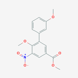 molecular formula C16H15NO6 B7964150 Methyl 4-methoxy-3-(3-methoxyphenyl)-5-nitrobenzoate 