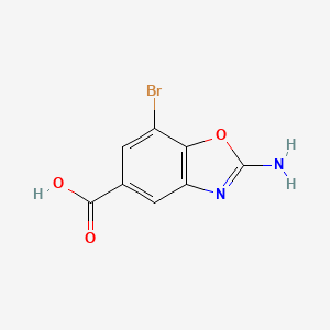 molecular formula C8H5BrN2O3 B7964170 2-Amino-7-bromo-1,3-benzoxazole-5-carboxylic acid 