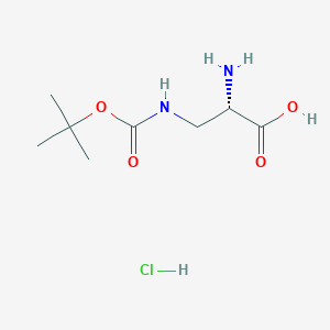 molecular formula C8H17ClN2O4 B7964182 (2S)-2-amino-3-{[(tert-butoxy)carbonyl]amino}propanoic acid hydrochloride 