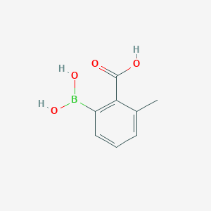 molecular formula C8H9BO4 B7964202 2-(Dihydroxyboranyl)-6-methylbenzoic acid 