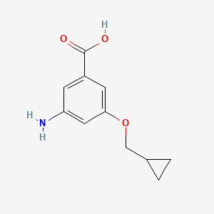 molecular formula C11H13NO3 B7964386 3-Amino-5-cyclopropylmethoxy-benzoic acid 