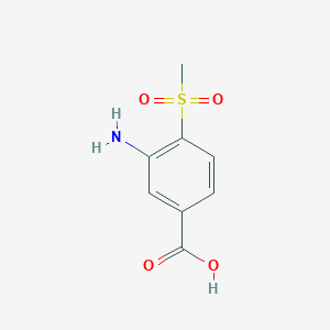 molecular formula C8H9NO4S B7964471 3-Amino-4-methanesulfonylbenzoic acid 