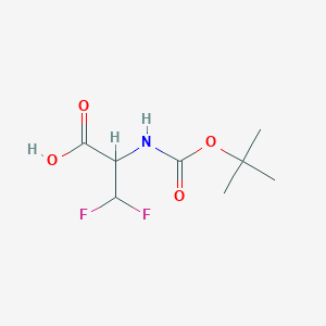 molecular formula C8H13F2NO4 B7964544 2-((tert-Butoxycarbonyl)amino)-3,3-difluoropropanoic acid 