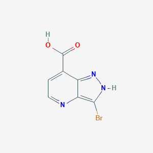 molecular formula C7H4BrN3O2 B7964565 3-bromo-1H-pyrazolo[4,3-b]pyridine-7-carboxylic acid 