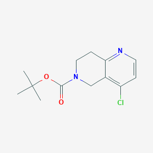 molecular formula C13H17ClN2O2 B7964581 tert-Butyl 4-chloro-7,8-dihydro-1,6-naphthyridine-6(5H)-carboxylate 