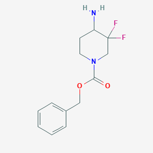 molecular formula C13H16F2N2O2 B7964587 Benzyl 4-amino-3,3-difluoropiperidine-1-carboxylate 