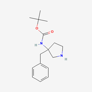 molecular formula C16H24N2O2 B7964588 tert-butyl N-(3-benzylpyrrolidin-3-yl)carbamate 