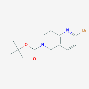 molecular formula C13H17BrN2O2 B7964594 Tert-butyl 2-bromo-7,8-dihydro-1,6-naphthyridine-6(5H)-carboxylate 