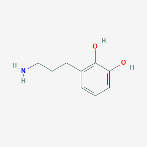 molecular formula C9H13NO2 B7964630 3-(3-Aminopropyl)benzene-1,2-diol 
