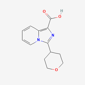 molecular formula C13H14N2O3 B7964724 3-(Oxan-4-yl)imidazo[1,5-a]pyridine-1-carboxylic acid 