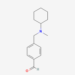 molecular formula C15H21NO B7964774 4-((Cyclohexyl(methyl)amino)methyl)benzaldehyde 