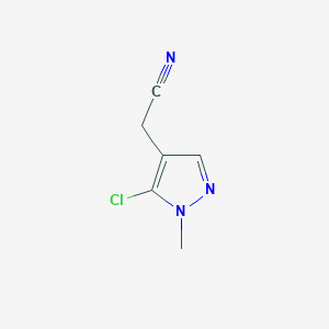 molecular formula C6H6ClN3 B7964823 2-(5-chloro-1-methyl-1H-pyrazol-4-yl)acetonitrile 