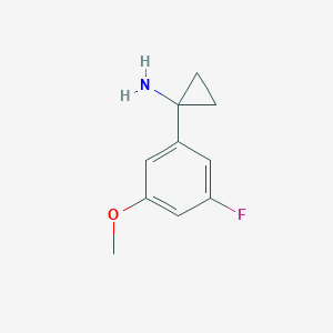 molecular formula C10H12FNO B7964907 1-(3-Fluoro-5-methoxyphenyl)cyclopropan-1-amine 