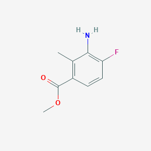 molecular formula C9H10FNO2 B7964911 Methyl 3-amino-4-fluoro-2-methylbenzoate 