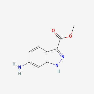 molecular formula C9H9N3O2 B7964943 Methyl 6-amino-1H-indazole-3-carboxylate 
