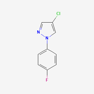 molecular formula C9H6ClFN2 B7964979 4-Chloro-1-(4-fluorophenyl)pyrazole 