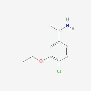 molecular formula C10H14ClNO B7964991 1-(4-Chloro-3-ethoxyphenyl)ethanamine 