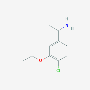 molecular formula C11H16ClNO B7965027 1-(4-Chloro-3-isopropoxyphenyl)ethanamine 