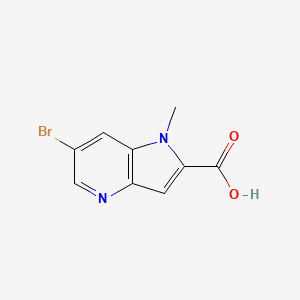 molecular formula C9H7BrN2O2 B7965166 6-Bromo-1-methyl-1H-pyrrolo[3,2-b]pyridine-2-carboxylic acid 