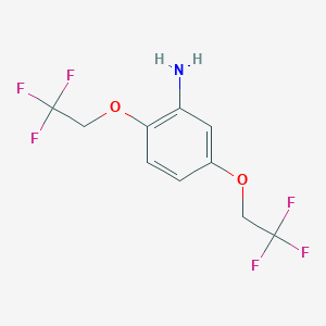 molecular formula C10H9F6NO2 B7965222 2,5-Bis(trifluoroethoxy)aniline 