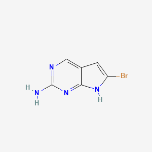 molecular formula C6H5BrN4 B7965251 6-Bromo-7H-pyrrolo[2,3-d]pyrimidin-2-amine 
