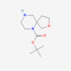 molecular formula C12H22N2O3 B7965300 2-Oxa-6,9-diazaspiro[4.5]decane-6-carboxylic acid, 1,1-dimethylethyl ester 