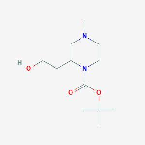molecular formula C12H24N2O3 B7965306 2-(2-Hydroxy-ethyl)-4-methyl-piperazine-1-carboxylic acid tert-butyl ester 