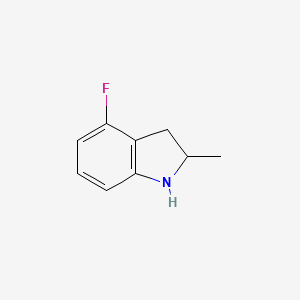molecular formula C9H10FN B7965341 4-Fluoro-2-methylindoline 