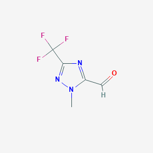 molecular formula C5H4F3N3O B7965354 1-methyl-3-(trifluoromethyl)-1H-1,2,4-triazole-5-carbaldehyde 
