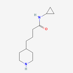 molecular formula C12H22N2O B7965366 N-Cyclopropyl-4-piperidin-4-yl-butyramide 