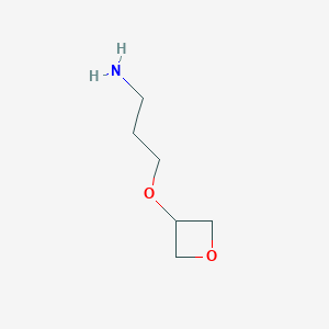 molecular formula C6H13NO2 B7965392 3-(3-Aminopropoxy)oxetane 