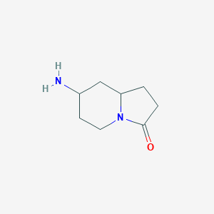 molecular formula C8H14N2O B7965400 7-Amino-hexahydro-indolizin-3-one 
