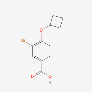 molecular formula C11H11BrO3 B7965491 3-Bromo-4-cyclobutoxy-benzoic acid 