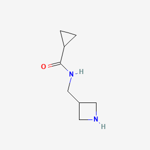 molecular formula C8H14N2O B7965512 N-(3-Azetidinylmethyl)cyclopropylcarboxamide HCl 