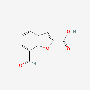 molecular formula C10H6O4 B7965537 7-Formyl-1-benzofuran-2-carboxylic acid 