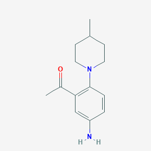 molecular formula C14H20N2O B7965606 1-[5-Amino-2-(4-methylpiperidin-1-yl)phenyl]ethanone 