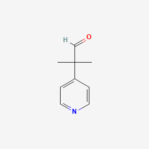 molecular formula C9H11NO B7965697 2-Methyl-2-(pyridin-4-yl)propanal 
