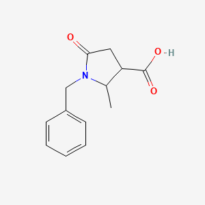 molecular formula C13H15NO3 B7965776 1-Benzyl-2-methyl-5-oxo-pyrrolidine-3-carboxylic acid 