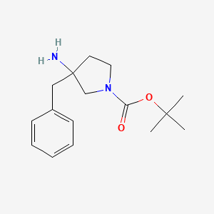 molecular formula C16H24N2O2 B7965781 Tert-butyl 3-amino-3-benzylpyrrolidine-1-carboxylate 