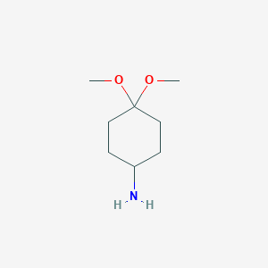 molecular formula C8H17NO2 B7965796 4,4-Dimethoxycyclohexan-1-amine 
