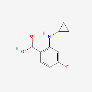 molecular formula C10H10FNO2 B7965911 2-(Cyclopropylamino)-4-fluorobenzoic acid 